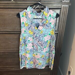 Crown & Ivy Floral Sleeveless Blouse - Pink, Yellow, Blue